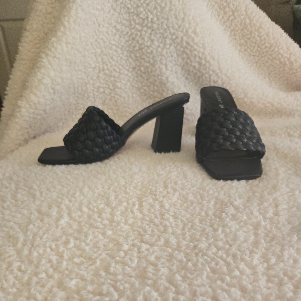 Madden Girl Golden-W Braided Block Heel Mule Sandals